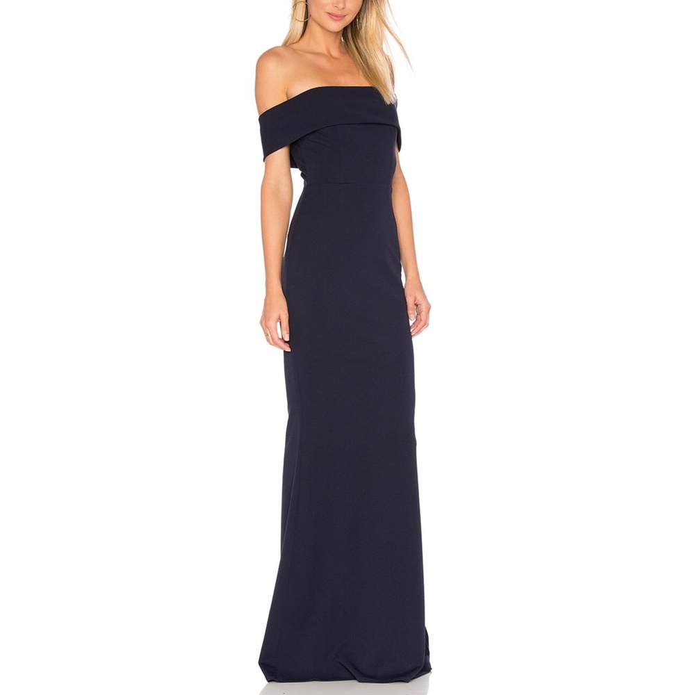 NEW Katie May Legacy Off the Shoulder Crepe Gown, Size 0